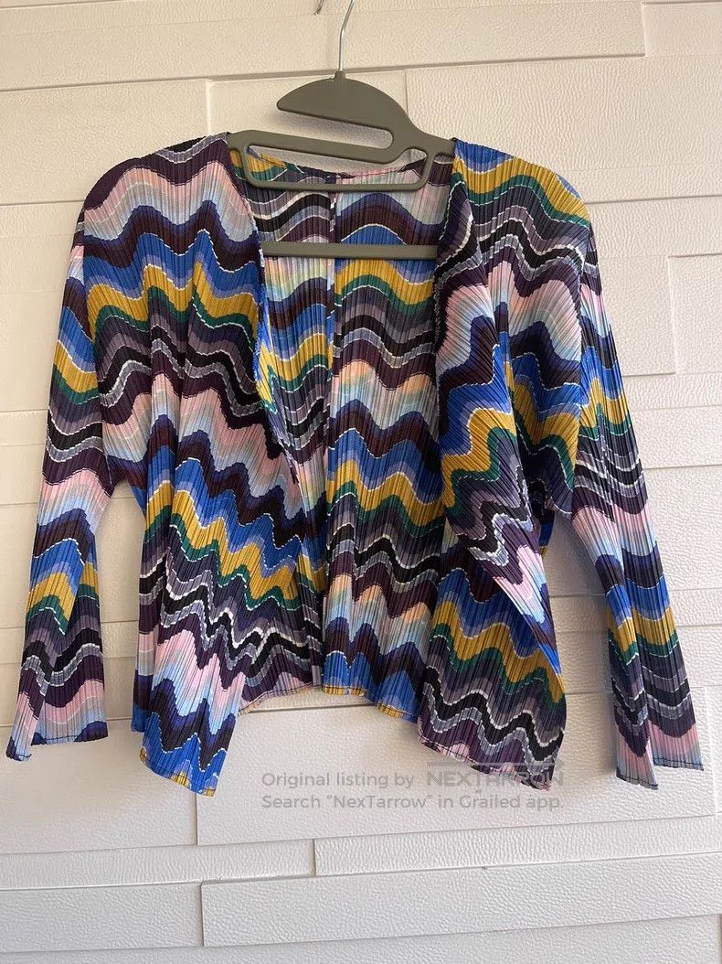 Issey Miyake Issey Miyake Vintage Rainbow Striped Coat Size L / US 10 / IT 46 - 1 Thumbnail