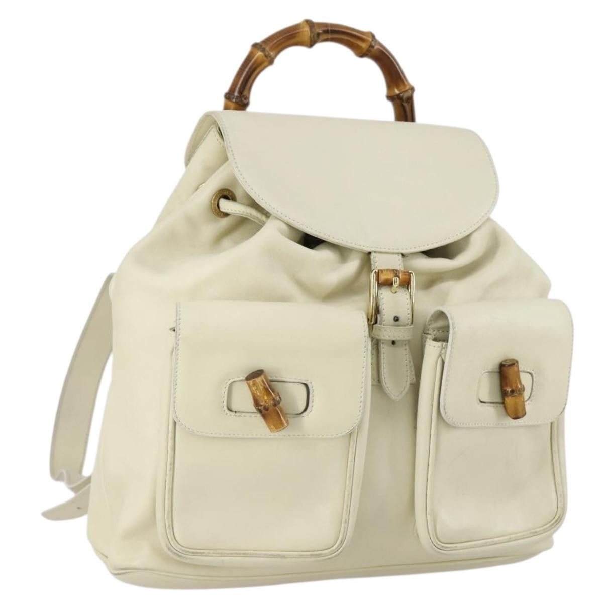 Gucci Gucci Vintage Bamboo Backpack Leather Size ONE SIZE - 1 Thumbnail