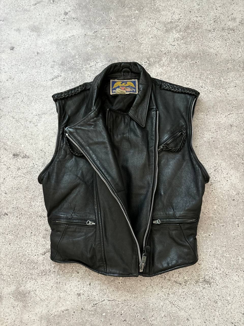 Avirex Avirex Side Zip Black Leather Jacket/Vest Size US M / EU 48-50 / 2 - 6 Thumbnail