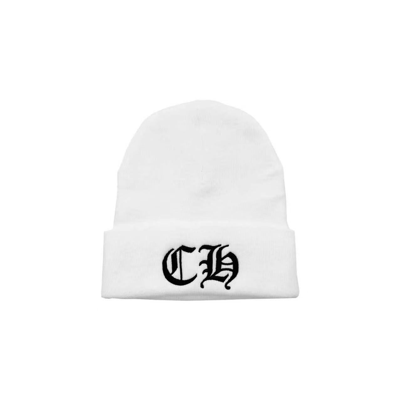 Chrome Hearts Chrome hearts cream white horseshoe beanie | Grailed