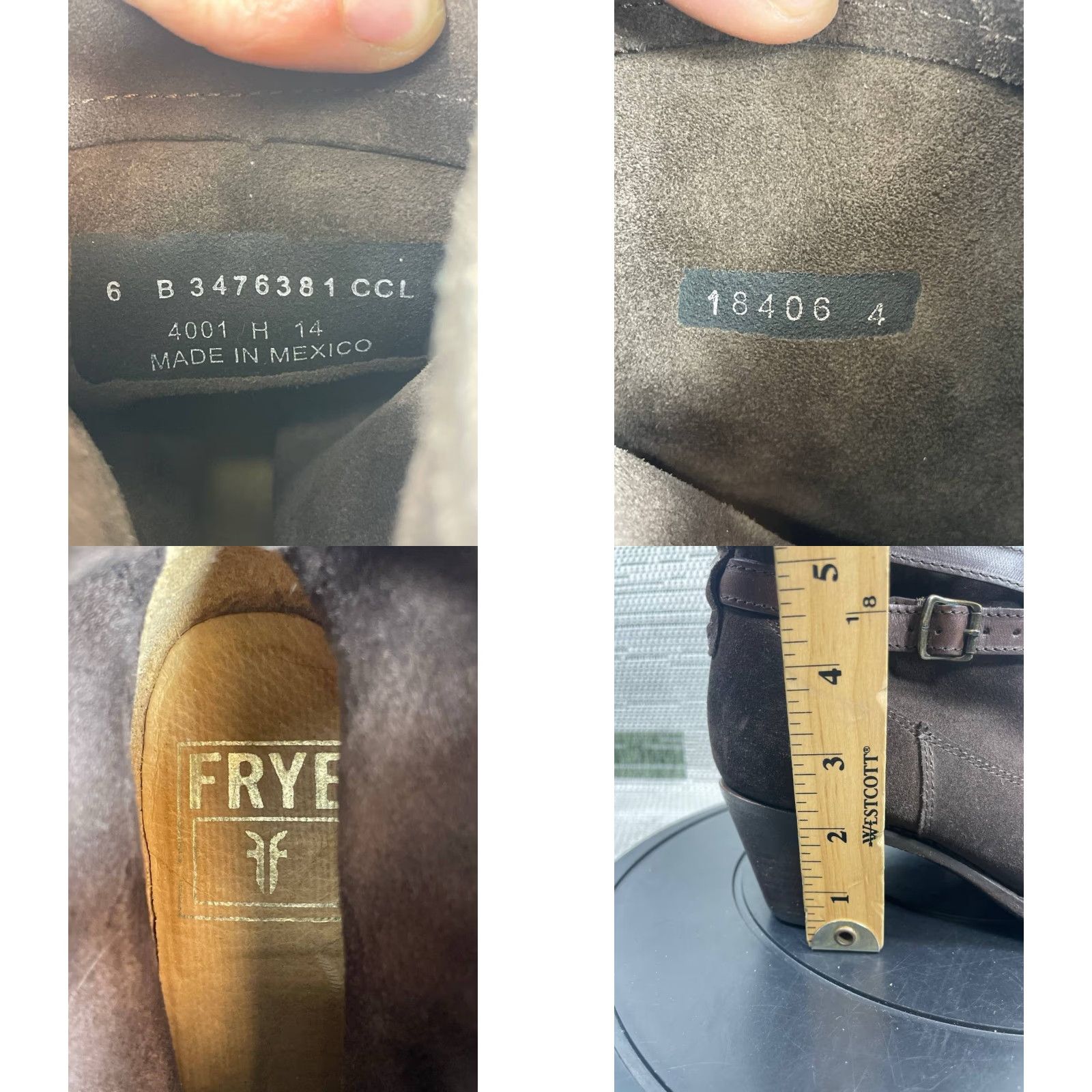 Frye Frye Boots Womens Bootie Brown Suede Jane Short 6 B Ankle Buckle Strap Casual Leather Insole Outsole Vintage No Menus Size 28" / US 6 / IT 42 - 8 Thumbnail