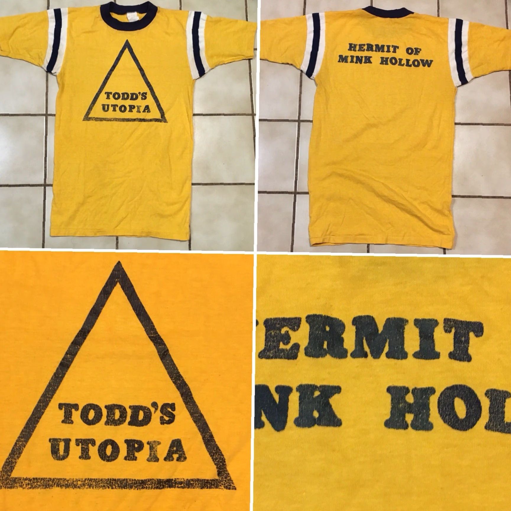 Vintage VINTAGE Todd Rundgren Utopia Hermit Of Mink Hollow T Shirt 1970s 70s Bantams M Yellow Mens Graphic Tee Size US M / EU 48-50 / 2 - 5 Thumbnail