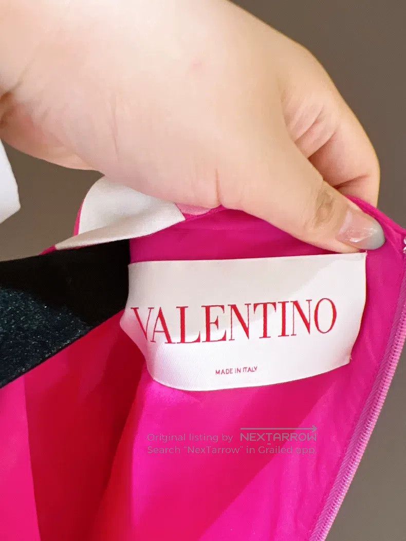 Valentino Valentino Pink and white color-blocked waist dress Size S / US 4 / IT 40 - 7 Thumbnail