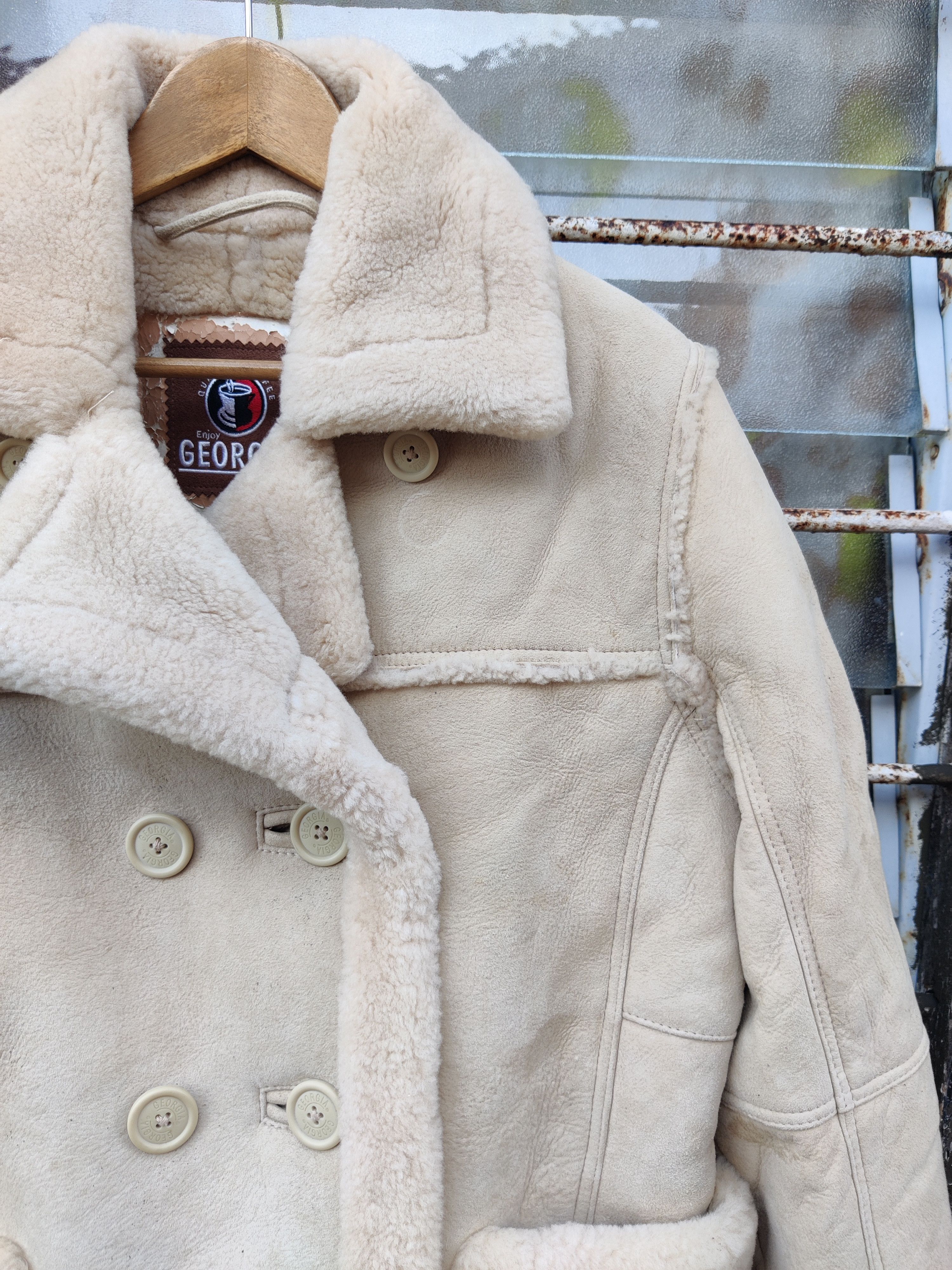 Other Vintage Georgia Shearling Sherpa Faux Fur Leather Jacket Size US M / EU 48-50 / 2 - 2 Thumbnail