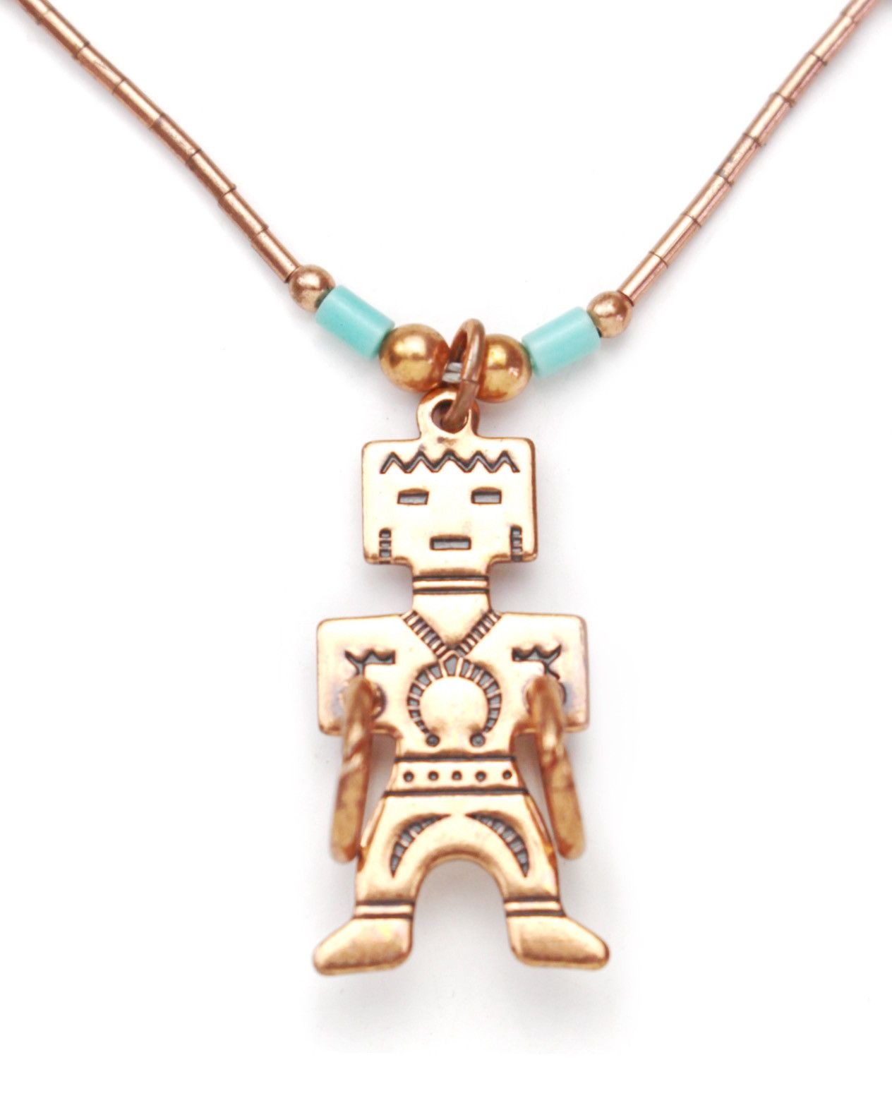 Vintage 1960S REPRO SUNRISE COPPER KACHINA HOOP DANCER NECKLACE Size ONE SIZE - 2 Thumbnail
