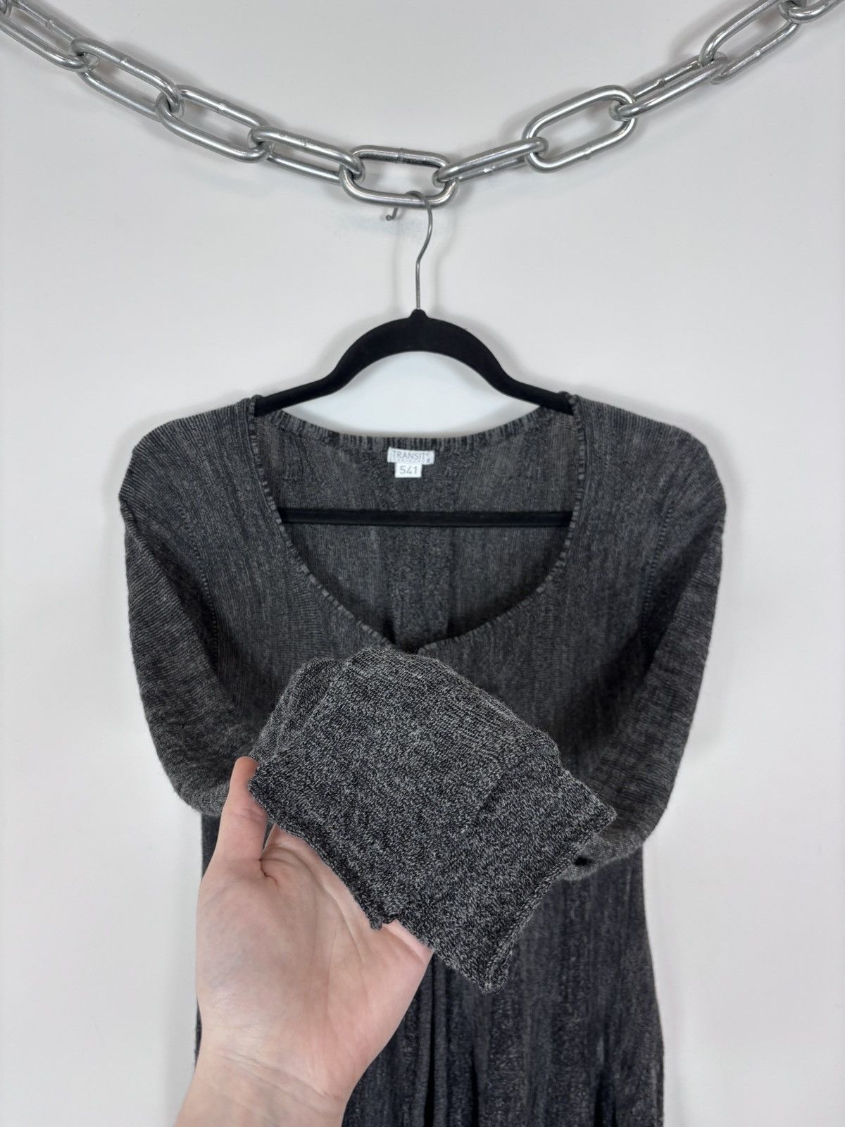 Transit Transit Par Such Women’s Avant Garde Gray Wool Ruffle Dress Size M / US 6-8 / IT 42-44 - 13 Thumbnail