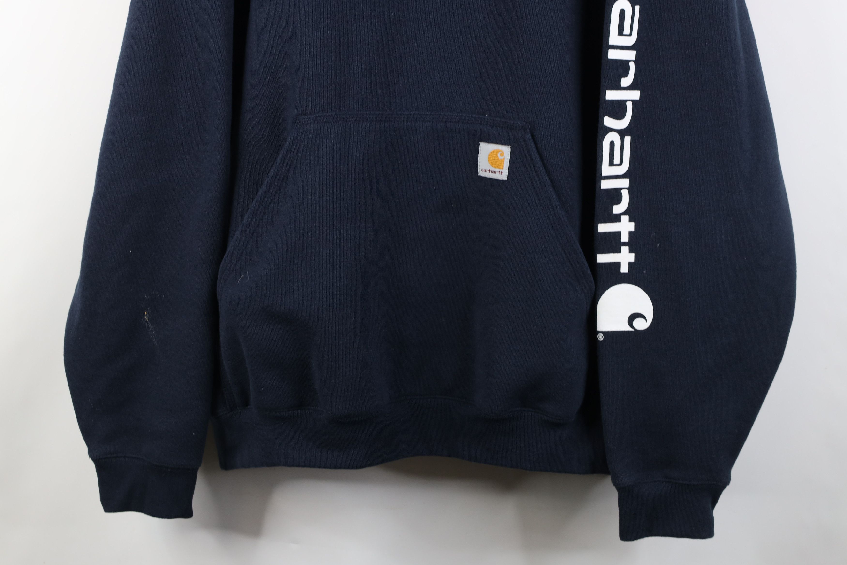 Carhartt Vintage Y2K Carhartt Heavyweight Hoodie Sweatshirt Blue Size US XXL / EU 58 / 5 - 3 Thumbnail