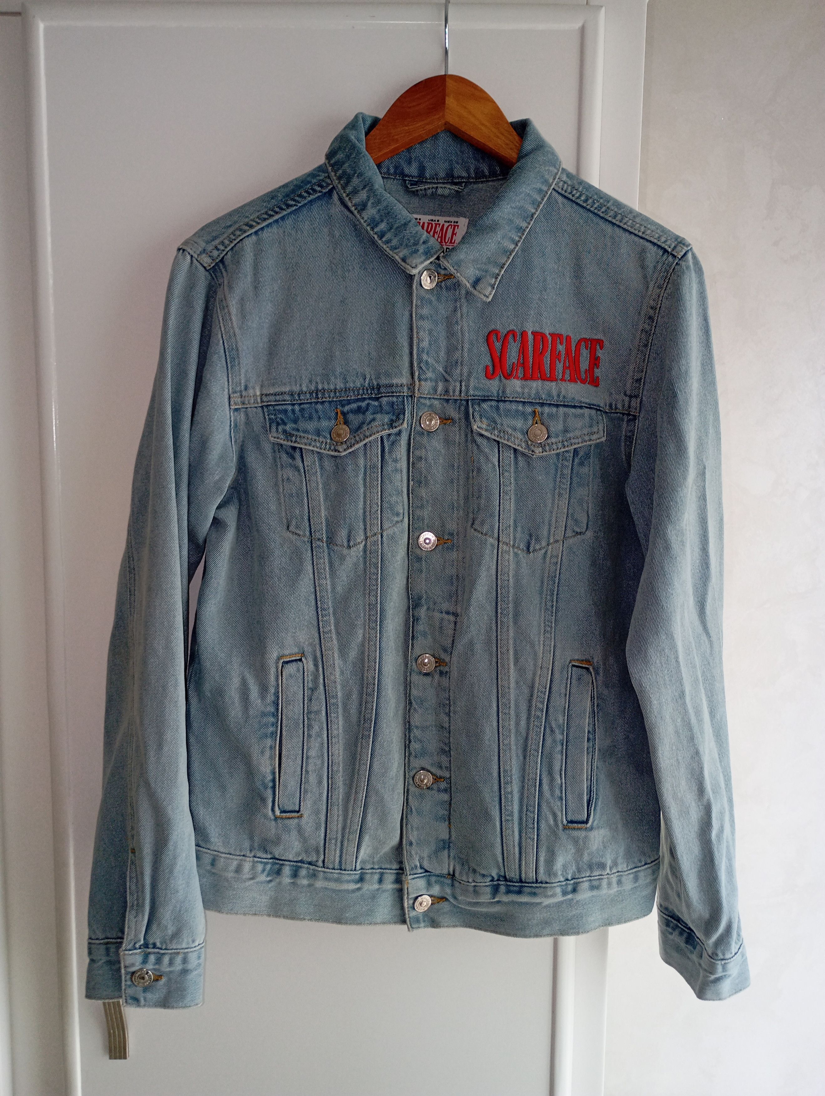 Vintage Scarface Tony Montana alpacino Vintage Denim Jacket Size US S / EU 44-46 / 1 - 3 Thumbnail