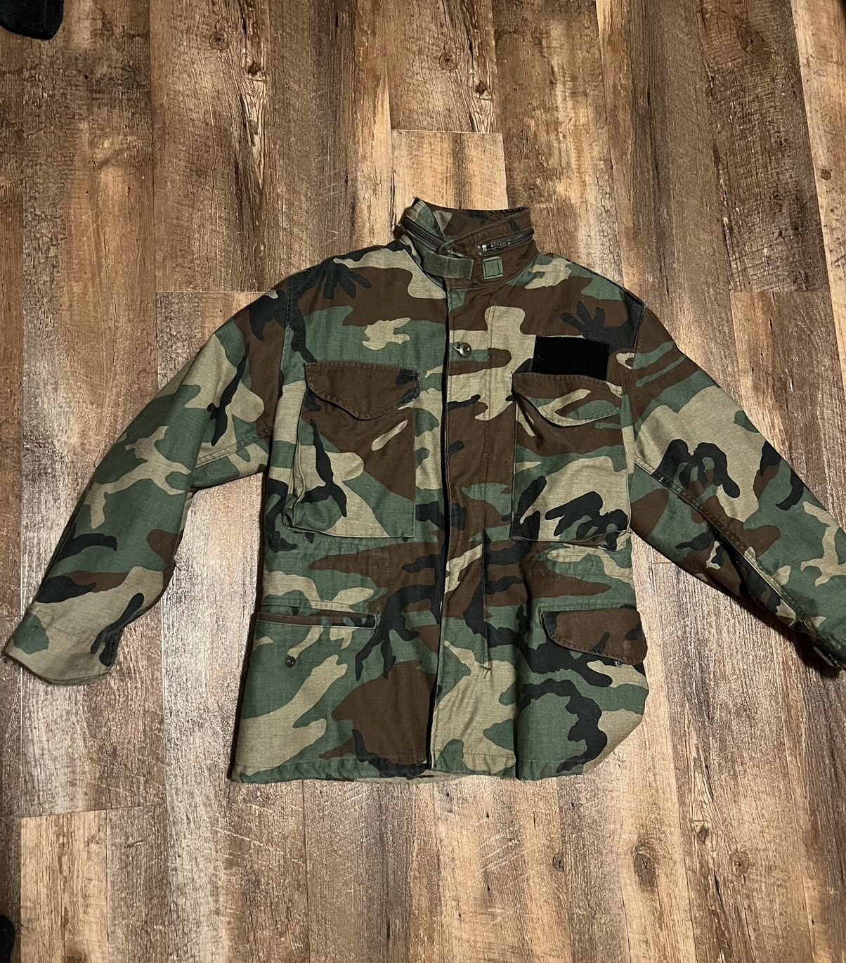 image of Vintage Heavy Army Jacket (Woodland Camo) Size Xs/s, Men's