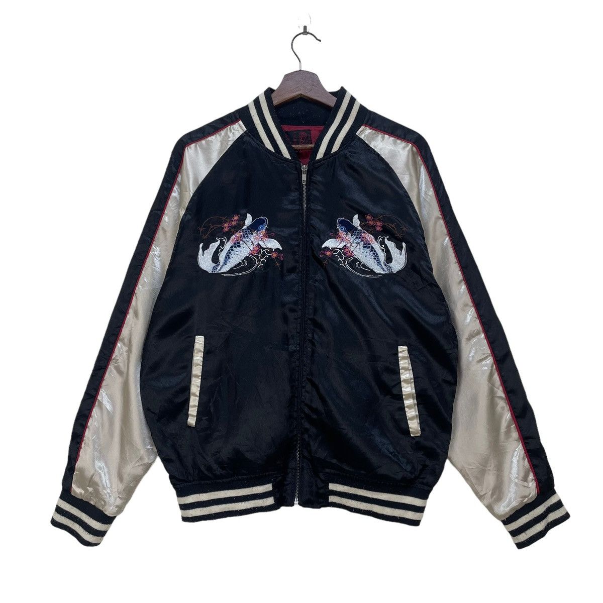 Japanese Brand 🔥Vintage Sukajan Embroidered Koi Jacket Size US M / EU 48-50 / 2 - 1 Thumbnail