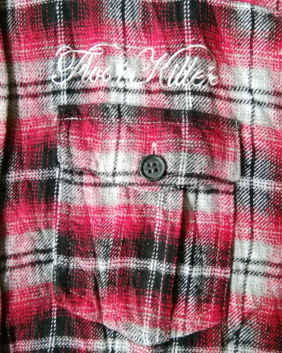 In The Attic In The Attic J-Rock "Rock Killer" Embroidered Flannel Shirt Size L / US 10 / IT 46 - 3 Thumbnail
