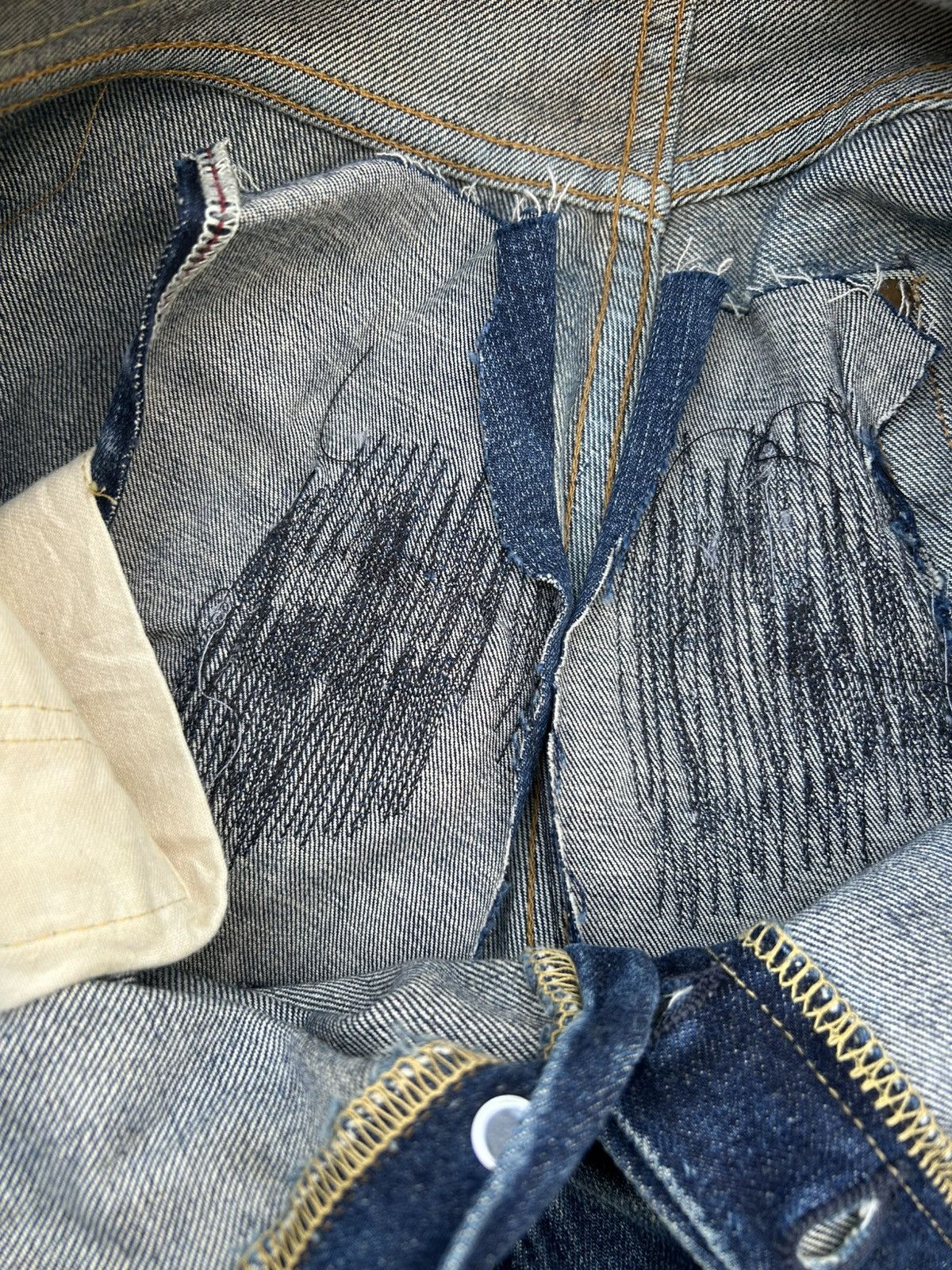 Kapital Vintage Levis 501XX big E Selvedge Distressed Repair Denim Size US 29 - 16 Thumbnail