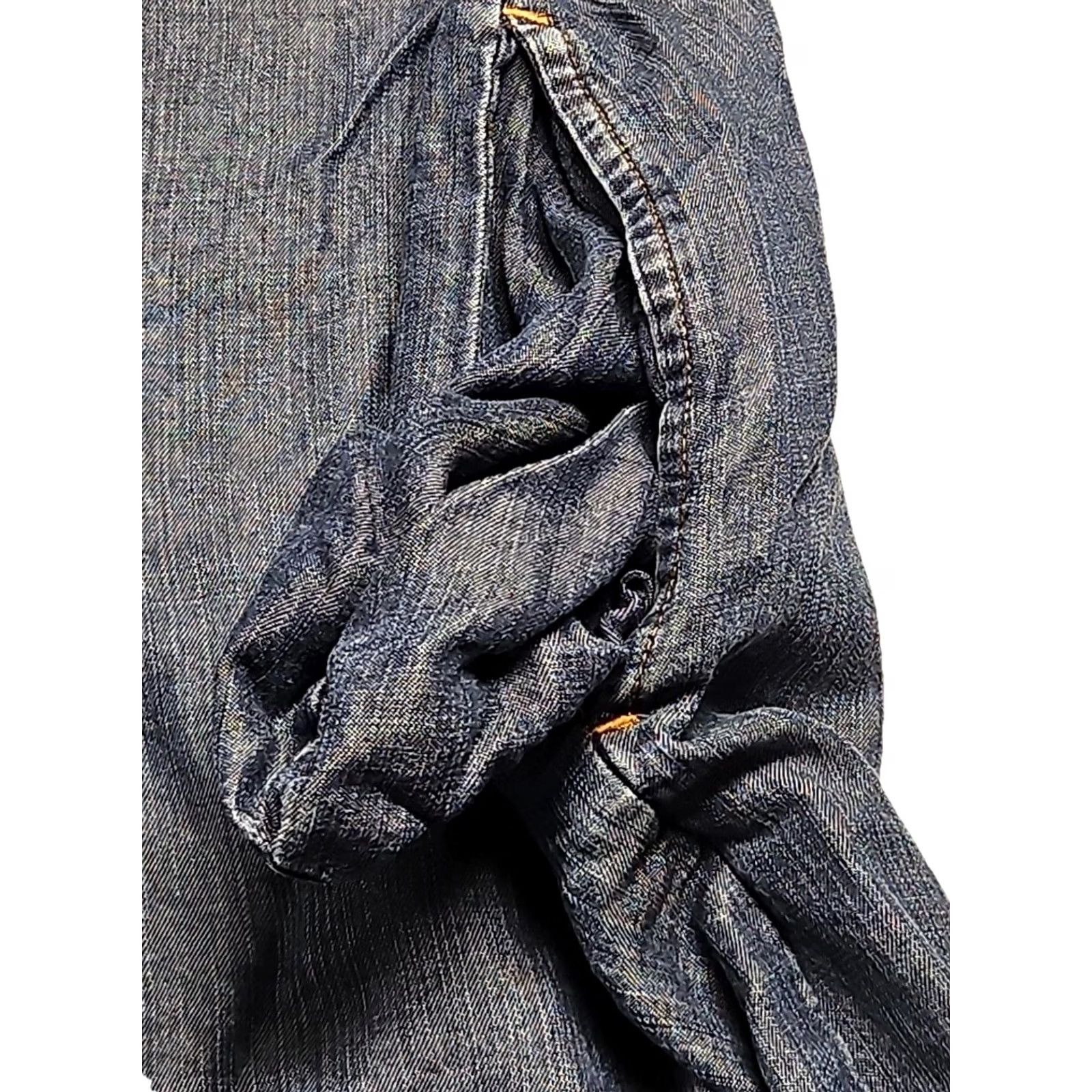 Vintage Philosophy Chambray Dress Womens XXL Blue 100% Tencel Lyocell Roll Tab Sleeve Short Sleeve V-Neck Casual Shift Dress Size XXL / US 16-18 / IT 52-54 - 7 Thumbnail