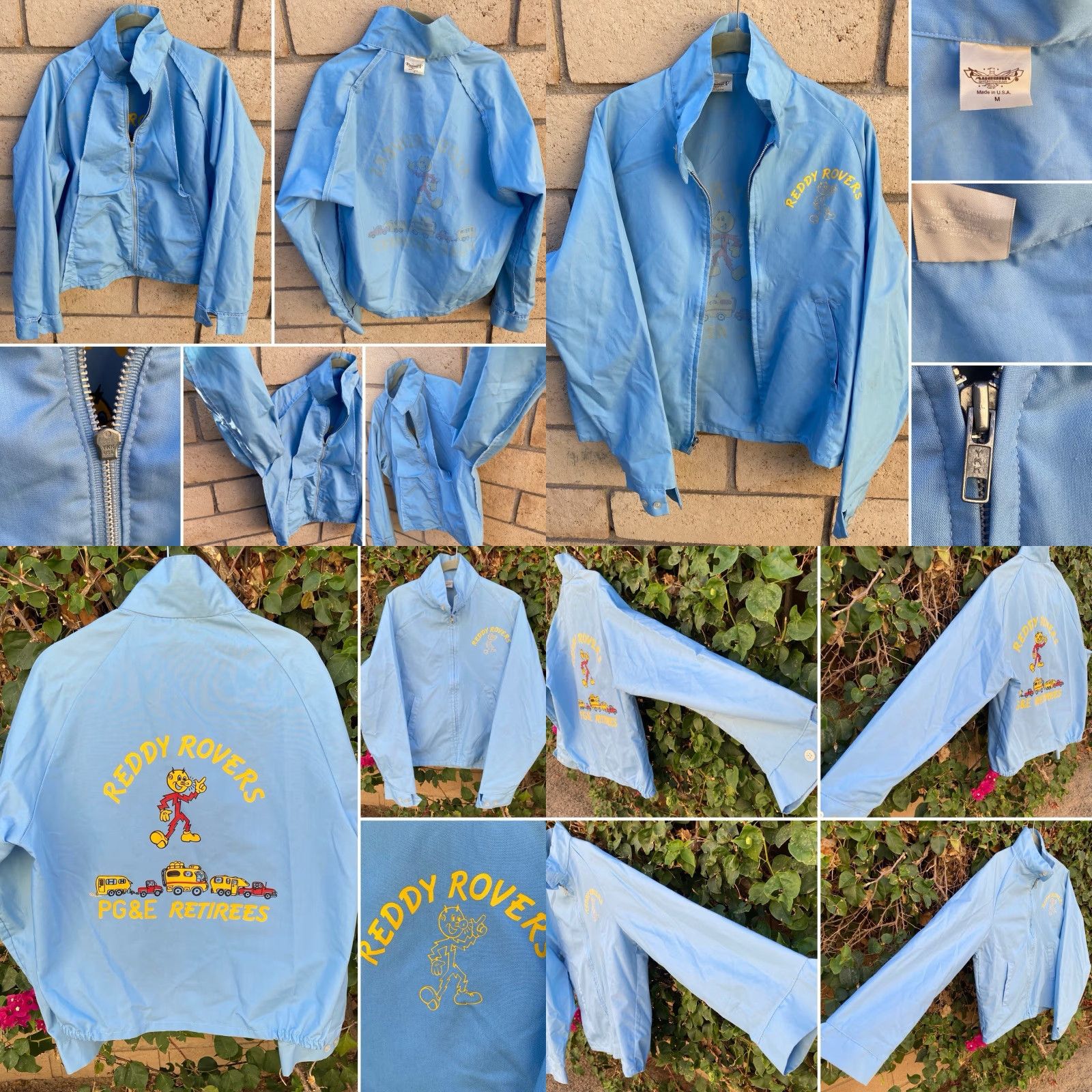 Vintage VINTAGE Auburn PGE Retirees Jacket Men M Blue Cotton Blend Windbreaker 65% polyester 35% cotton Reddy Kilowatt Reddy Rovers Size M Medium Size US M / EU 48-50 / 2 - 8 Thumbnail
