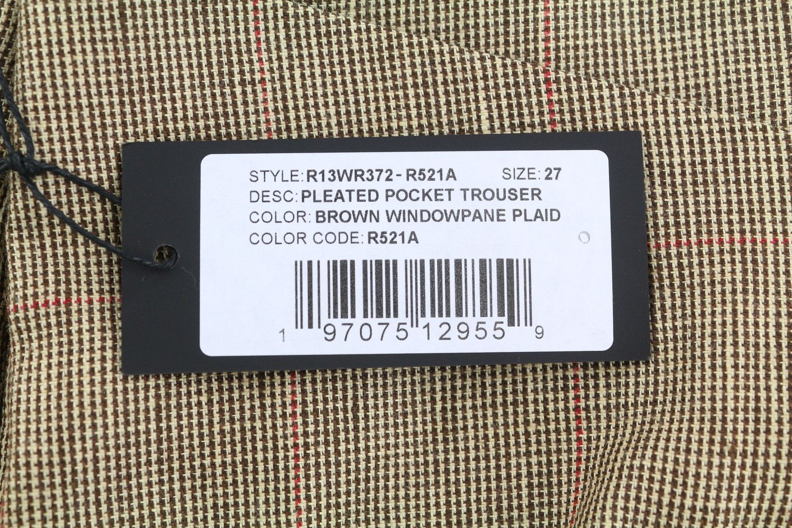 R13 PLEATED POCKET 27 Brown Wool Linen Cropped SS25 86846 Size 27" / US 4 / IT 40 - 6 Thumbnail