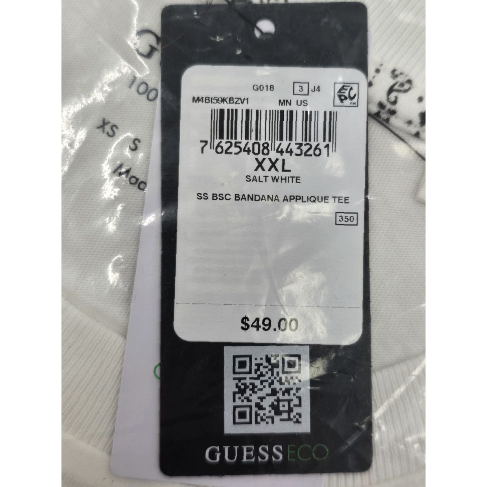 Guess Guess Shirt Mens XXL White/Black NWT Eco Bandana Applique T-Shirt Colorful 2XL Spring Summer Fashion Size US XXL / EU 58 / 5 - 5 Thumbnail