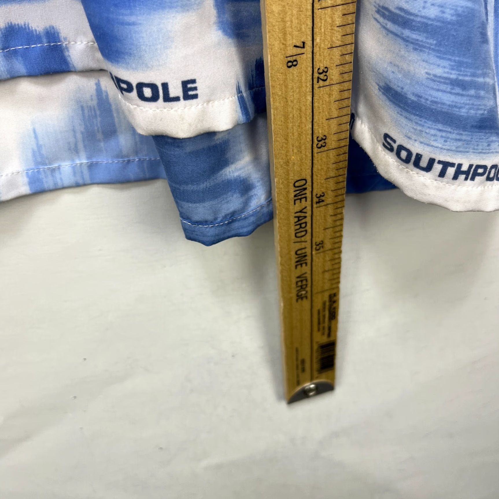Southpole VINTAGE Southpole Shirt XL Short Sleeve Button-Up Baggy Hip Hop Mens Blue Size US XL / EU 56 / 4 - 7 Thumbnail