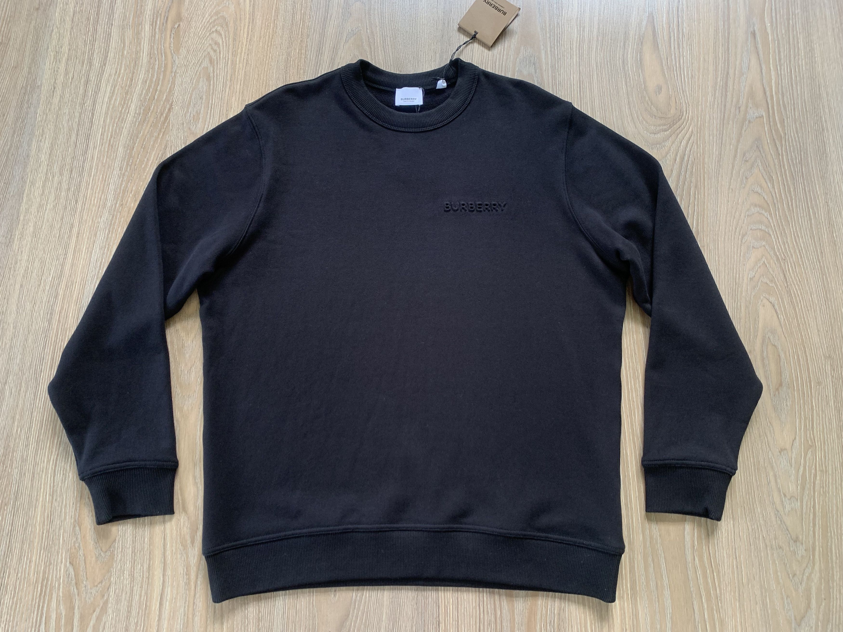 Burberry Burberry Cotton Black Crew Neck Sweatshirt Size US M / EU 48-50 / 2 - 2 Thumbnail