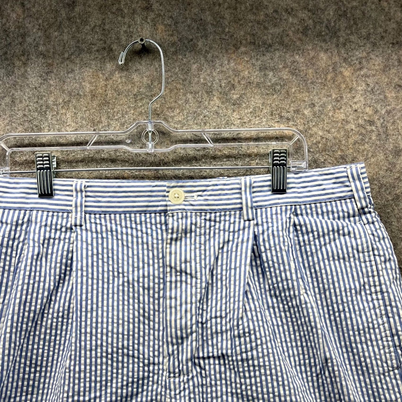 Brooks Brothers Brooks Brothers Shorts Mens 34 Chino Pleated Cotton Vintage Seersucker Blue Casual Travel Regular Mens Size US 34 / EU 50 - 7 Thumbnail