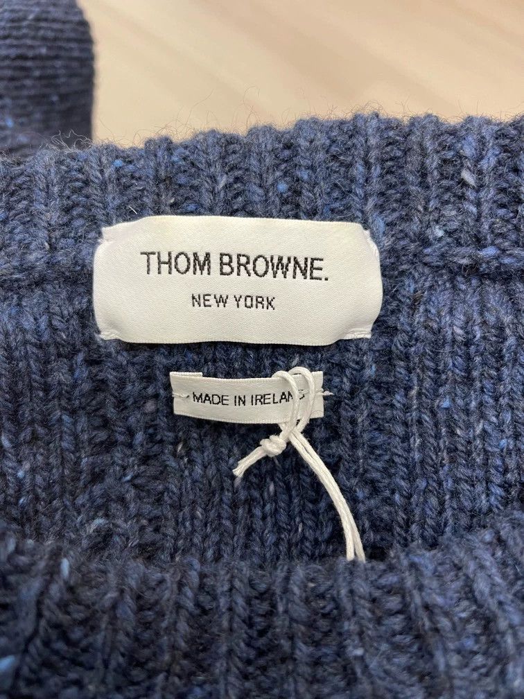 Thom Browne Thom Browne size4 Blue grey wool horsehair round collar swe Size US XL / EU 56 / 4 - 6 Thumbnail