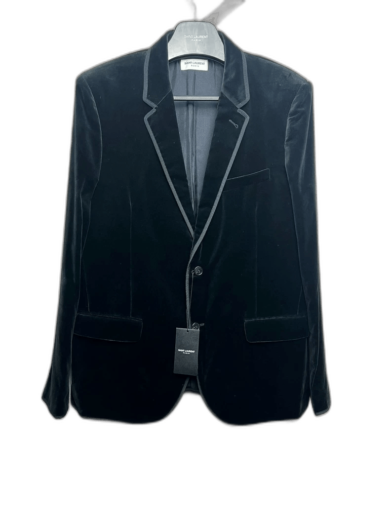 Saint Laurent Paris Saint Laurent Black Velvet Blazer Jacket Size US L / EU 52-54 / 3 - 1 Thumbnail