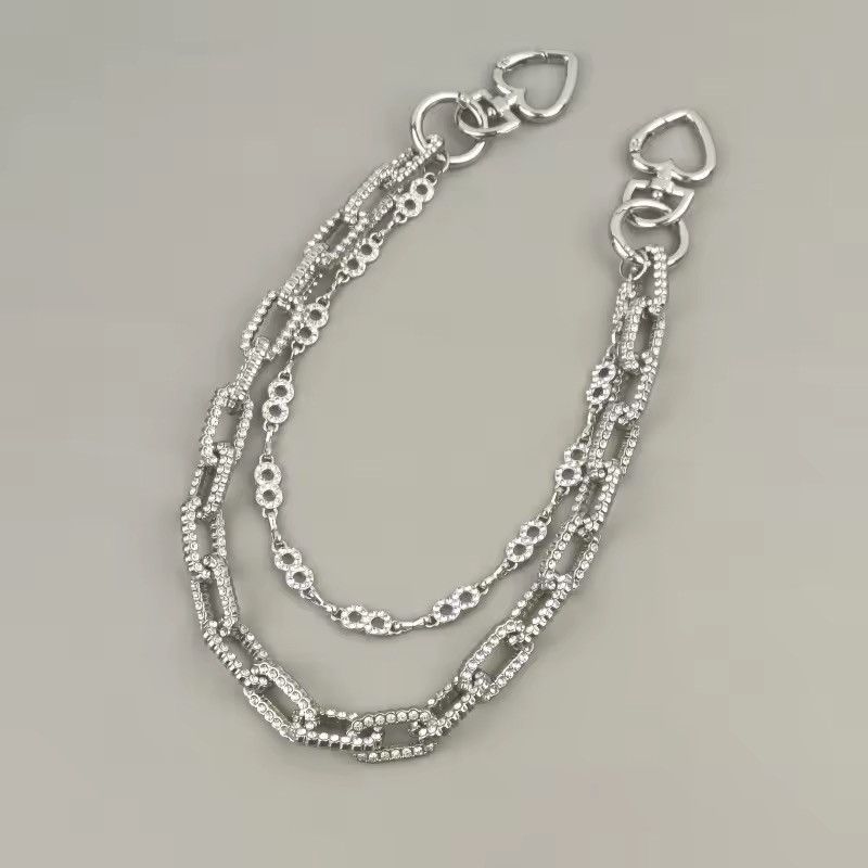 Jean Double Layer Number 8 Rhinestone Cuban Chain Wallet Pant Size ONE SIZE - 2 Thumbnail
