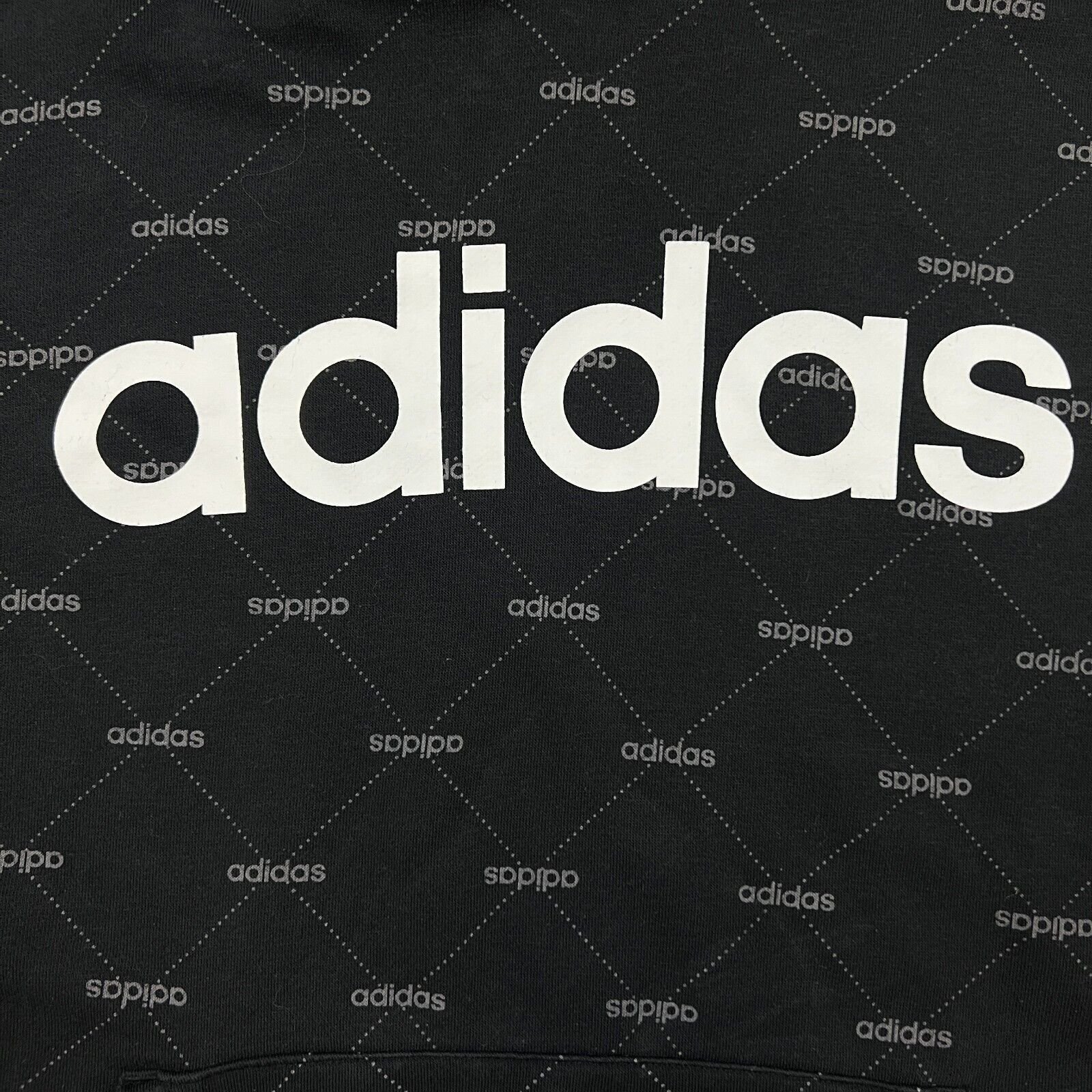 Adidas × Vintage Adidas Hoodie 2XL AOP Spell Out Pullover Hooded Sweatshirt Size US XXL / EU 58 / 5 - 2 Thumbnail