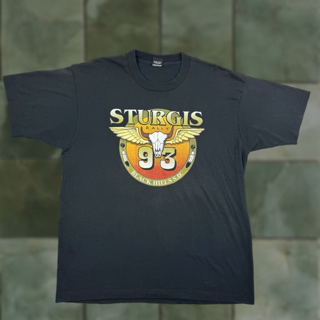 Vintage Sturgis T Shirt Adult XL Black Harley Davidson Biker Motorcycle 1993