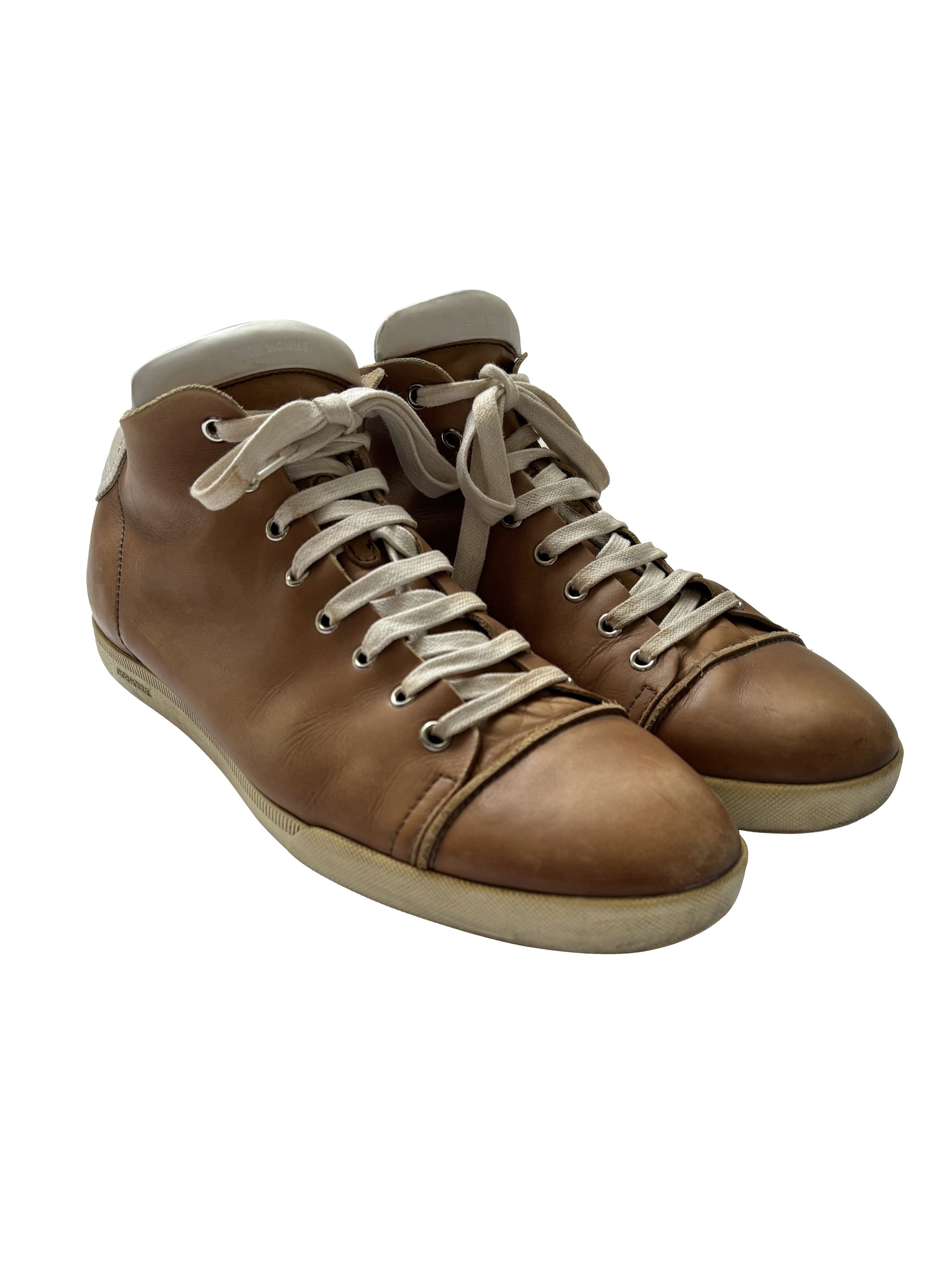 Dior ⚡️QUICK SALE⚡️Dior Tan Leather Hi-Top Sneakers Size US 10 / EU 43 - 1 Thumbnail