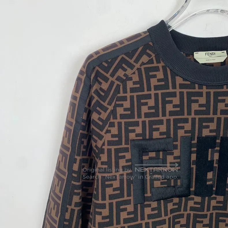 Fendi Fendi Dark brown logo letter all-over print cotton round n Size XS / US 0-2 / IT 36-38 - 3 Thumbnail