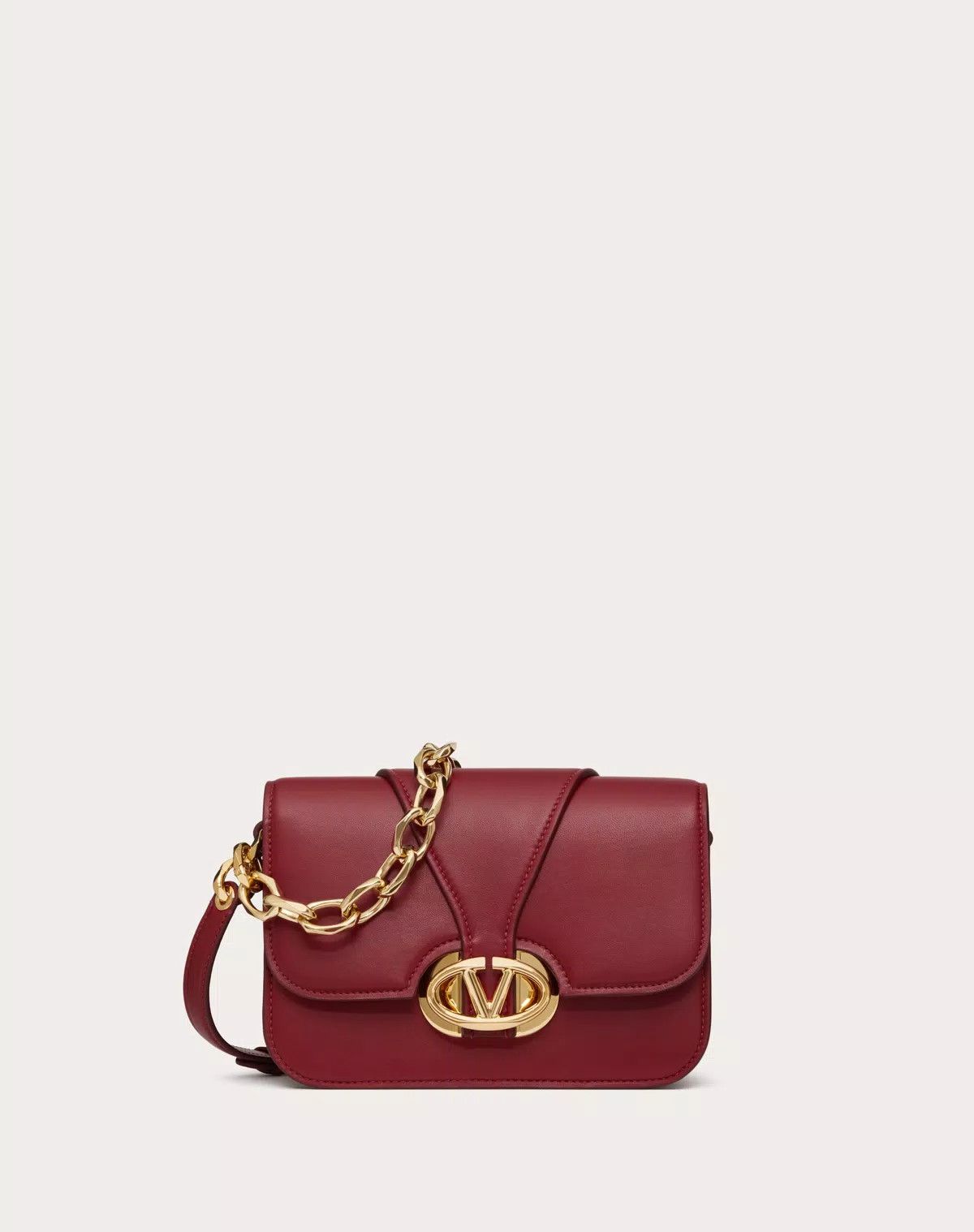 Valentino oc11z0725 Size:OS/Leather Shoulder Bag With Chain in Red Size ONE SIZE - 1 Thumbnail