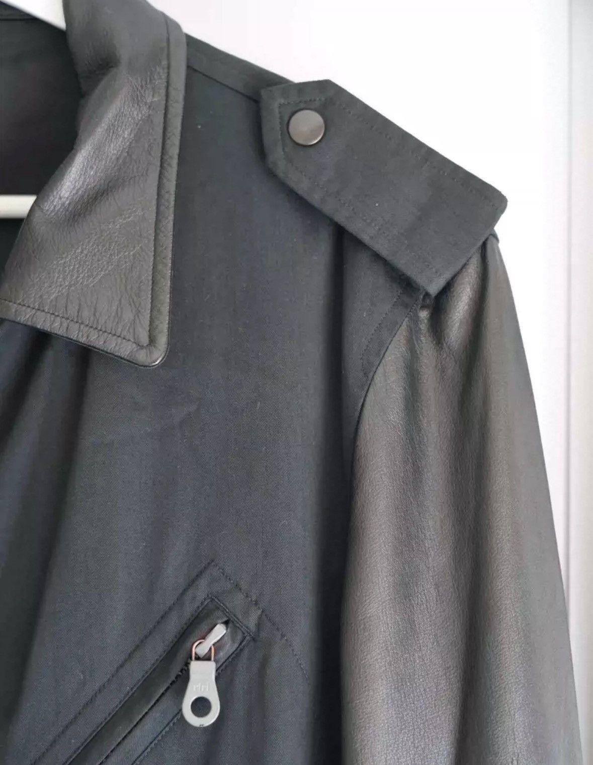 Yohji Yamamoto Yohji Yamamoto 02ss Leather Sleeve Zip Jacket 2412-Nextarrow Size US S / EU 44-46 / 1 - 4 Thumbnail