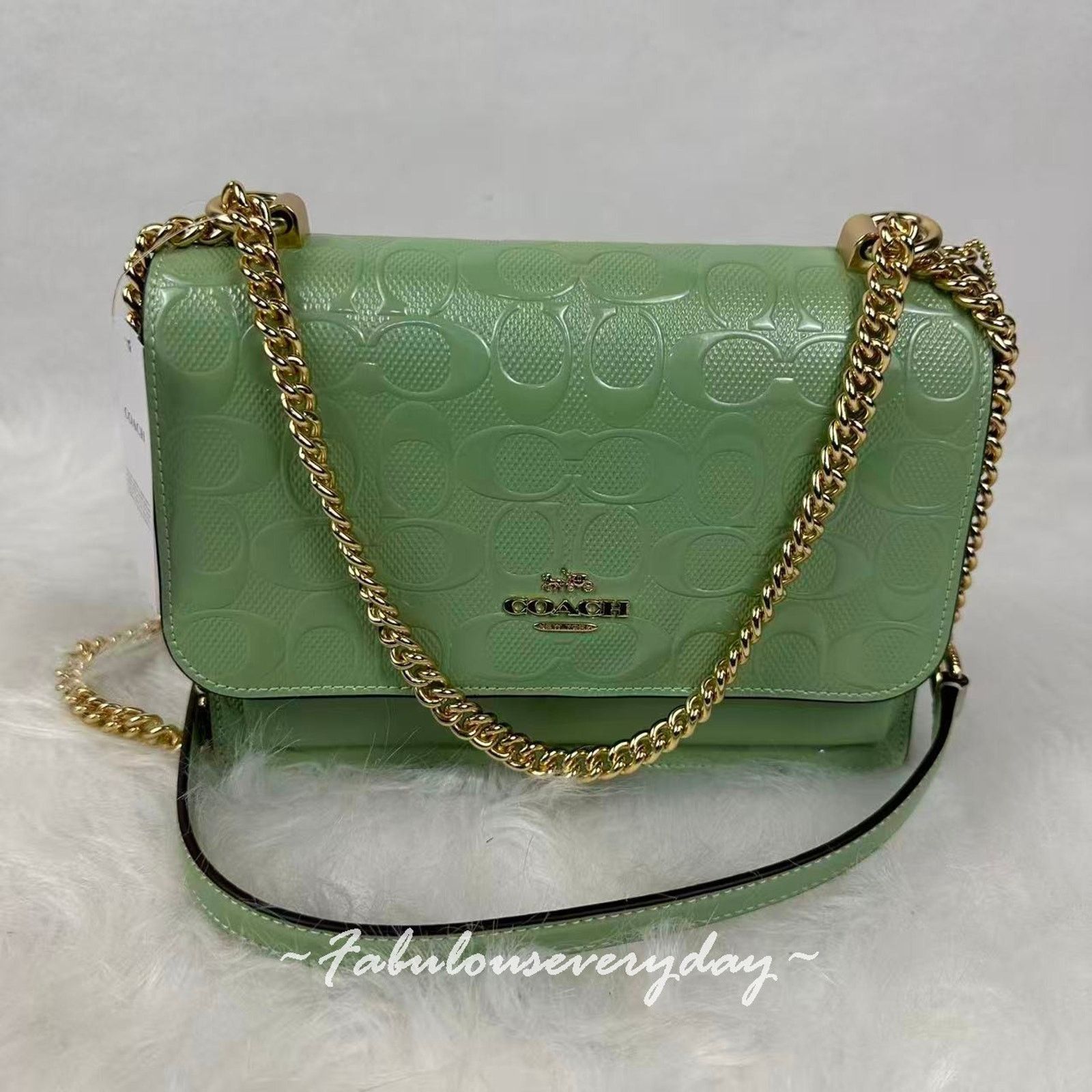 Coach Coach Klare Crossbody Bag Signature Leather/Gold/Pale Green Size ONE SIZE - 1 Thumbnail