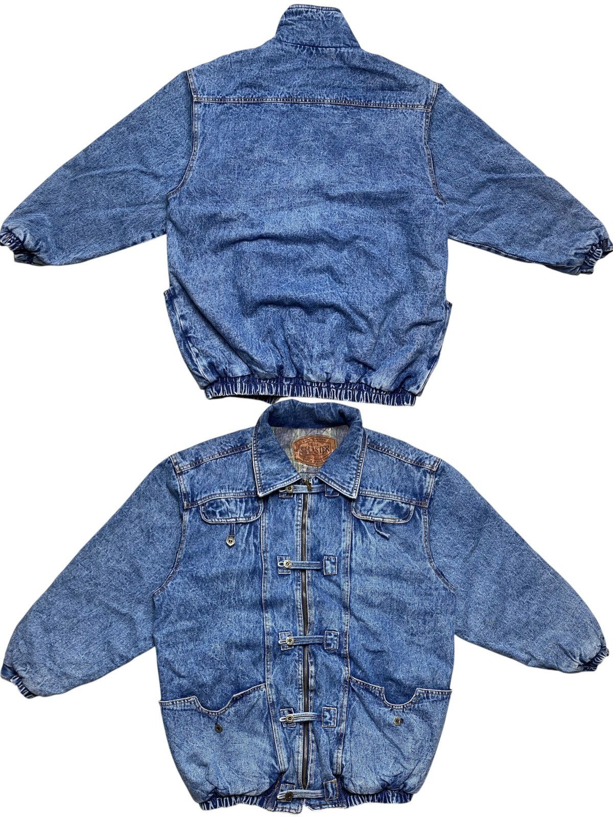 Vintage Selaster Vintage Denim Bomber Jacket Pit22 Size US L / EU 52-54 / 3 - 1 Thumbnail