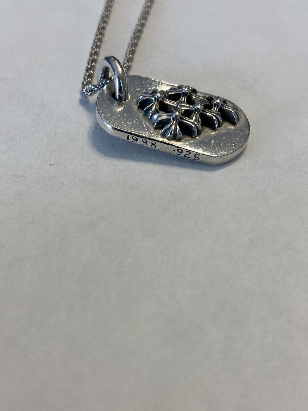 Chrome Hearts Chrome Hearts Raised Cemetery Cross Pendant Chain ...