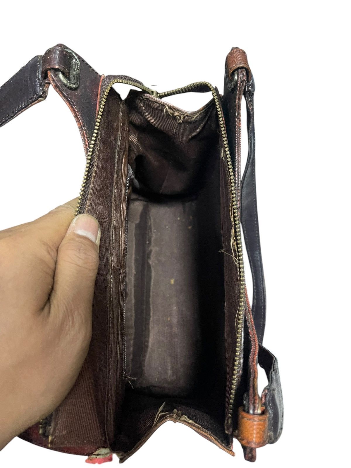 Jean Paul Gaultier Jean Paul Gaultier Abstract Spell Out Leather Hand Bag Size ONE SIZE - 6 Thumbnail