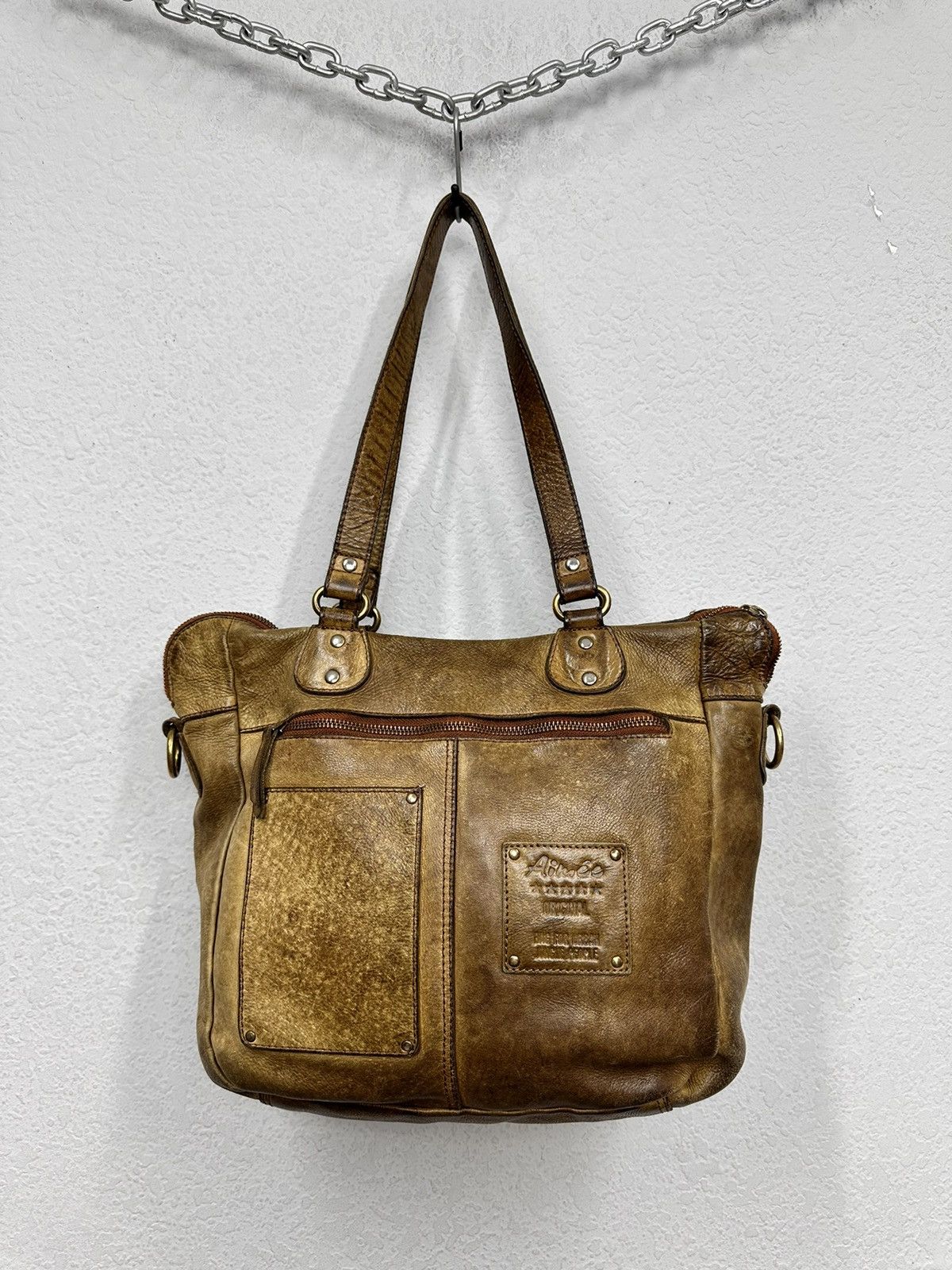 A.S.98 Vintage AS 98 Metal Zip Design Leather Bag Dolce Gabbana GOA Size ONE SIZE - 8 Thumbnail