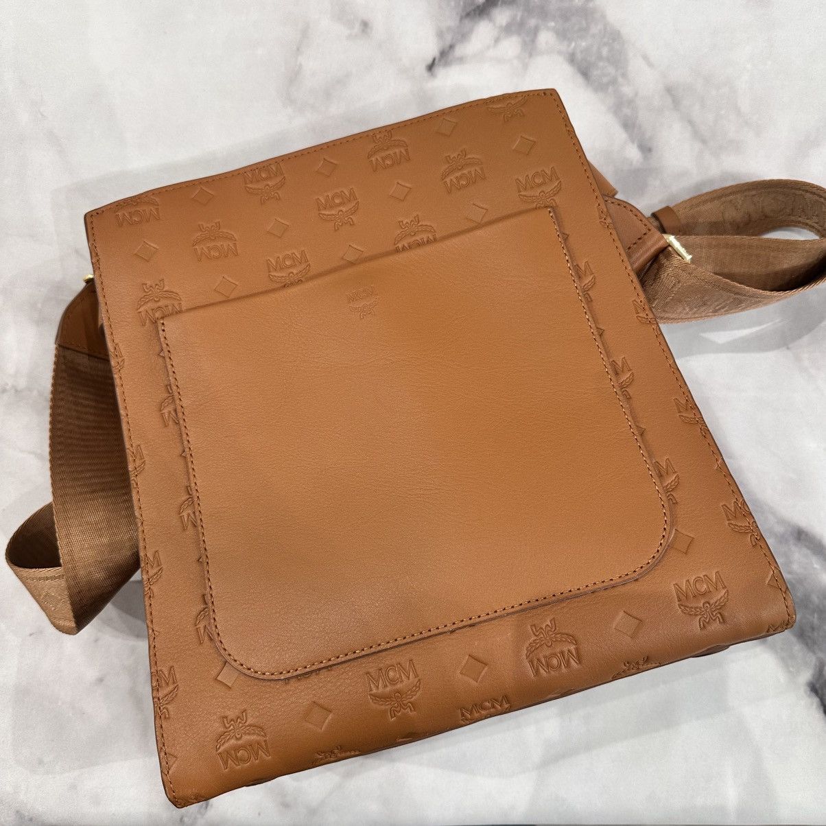 MCM NEW MCM COGNAC MONOGRAM CROSSBODY/SHOULDER BAG Size ONE SIZE - 13 Thumbnail