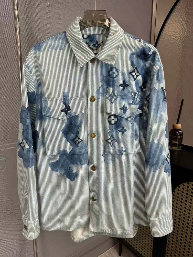 Louis Vuitton Louis Vuitton Ink rendering striped denim shirt Size US M / EU 48-50 / 2 - 1 Thumbnail