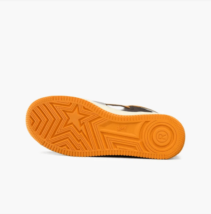 Bape A Bathing Ape Bapesta Low Orange Grey Sneakers Size US 8 / EU 41 - 4 Thumbnail