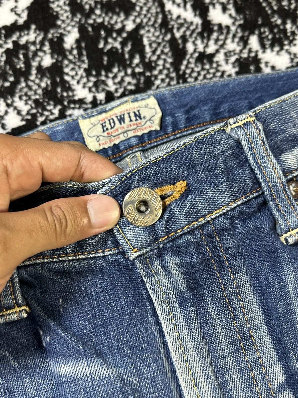 Sugar Cane 2000s Edwin Blue Trip Mud Wash Jeans Size US 33 - 4 Thumbnail