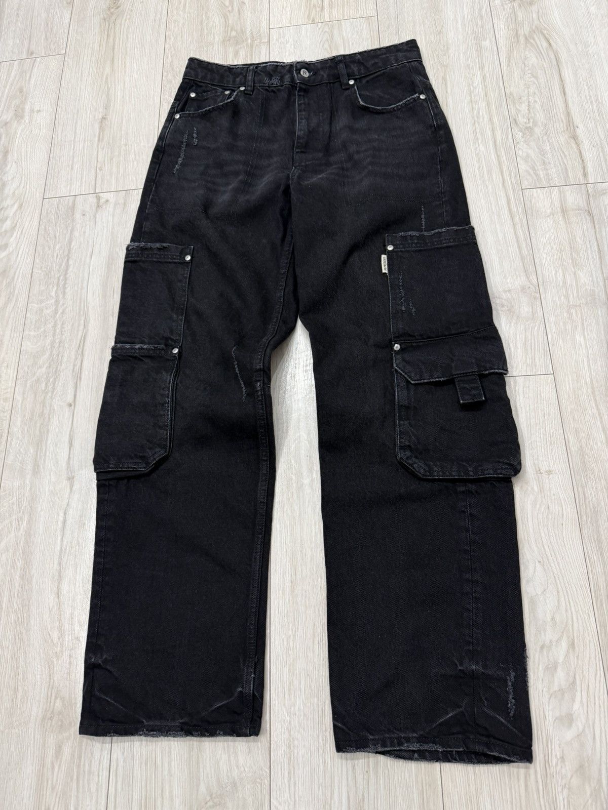 Represent Clo. 🔥Sick Represent Black R3 Workshop Denim Cargo Pants Sicko Y3 Size US 30 / EU 46 - 2 Thumbnail