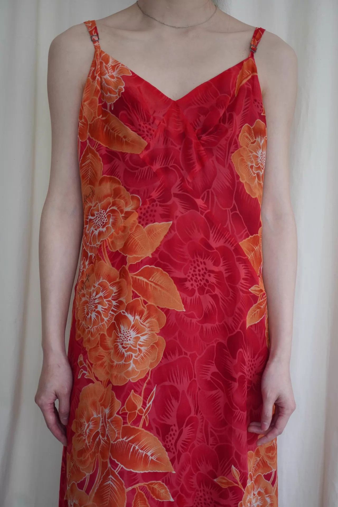Kenzo Kenzo 90s Silk Signature Red Cami Dress Size ONE SIZE - 8 Thumbnail