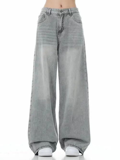 Japanese Brand Washed Vintage Straight Wide Leg Denim Size US 34 / EU 50 - 2 Thumbnail
