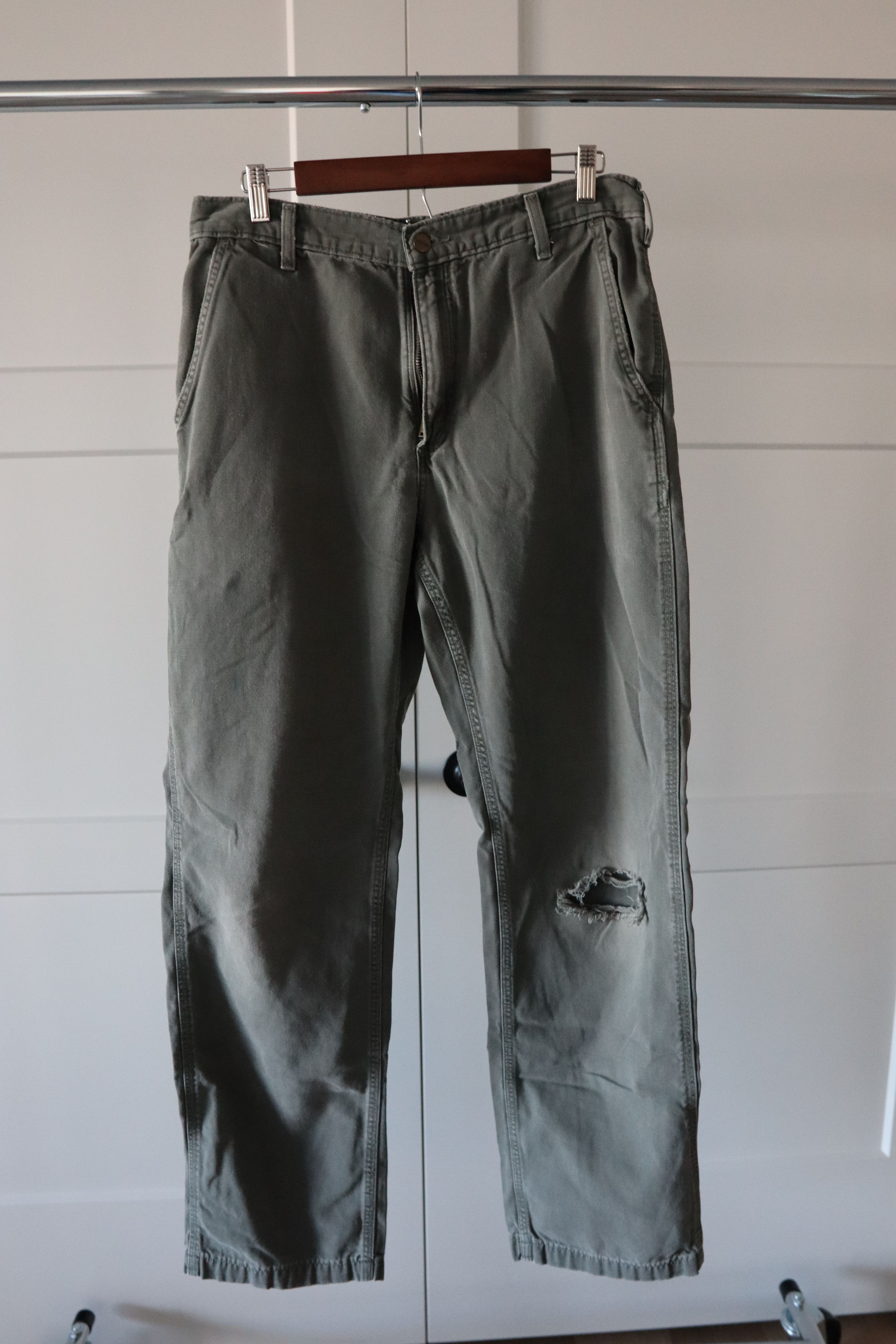 Carhartt Carhartt 33x34 Faded Green Double Utility Carpenter Pants Size US 33 - 1 Thumbnail