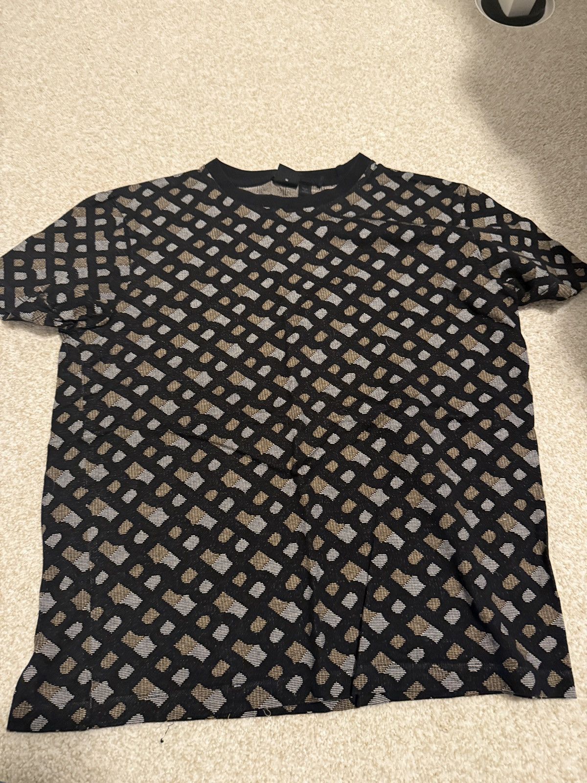 Hugo Boss Hugo Boss Logo-Print Jacquard Cotton T-Shirt Size US M / EU 48-50 / 2 - 1 Thumbnail