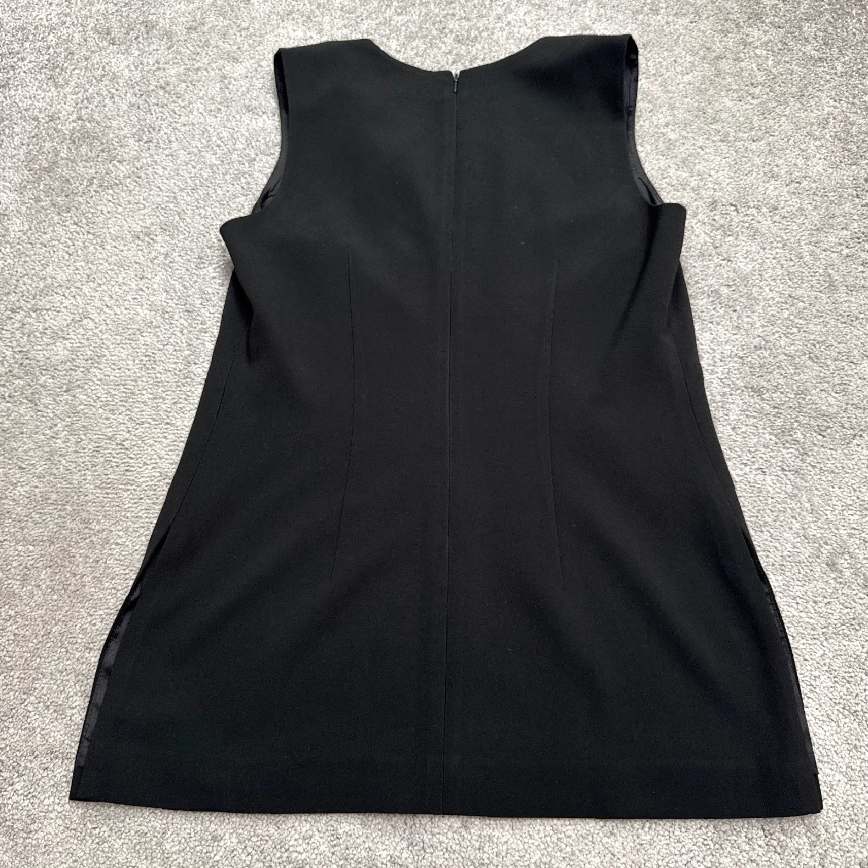 Ann Taylor Ann Taylor Dress Shift Womens 6 Black Knee Length Sleeveless V-Notch Slit Work Dress Size M / US 6-8 / IT 42-44 - 2 Thumbnail