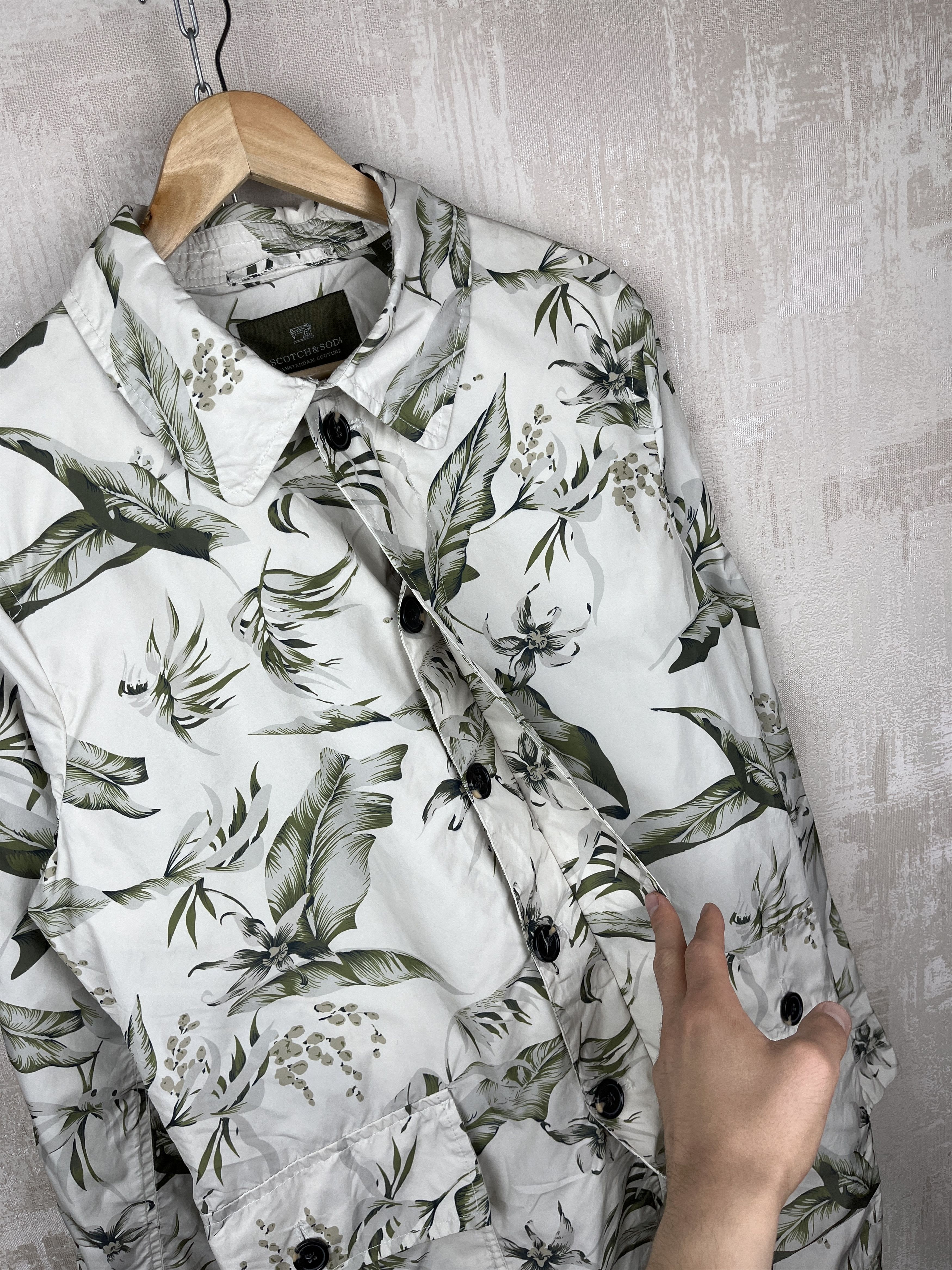 Scotch & Soda SCOTCH & SODA Tropic Pattern Lightweight Long Jacket Size US L / EU 52-54 / 3 - 6 Thumbnail