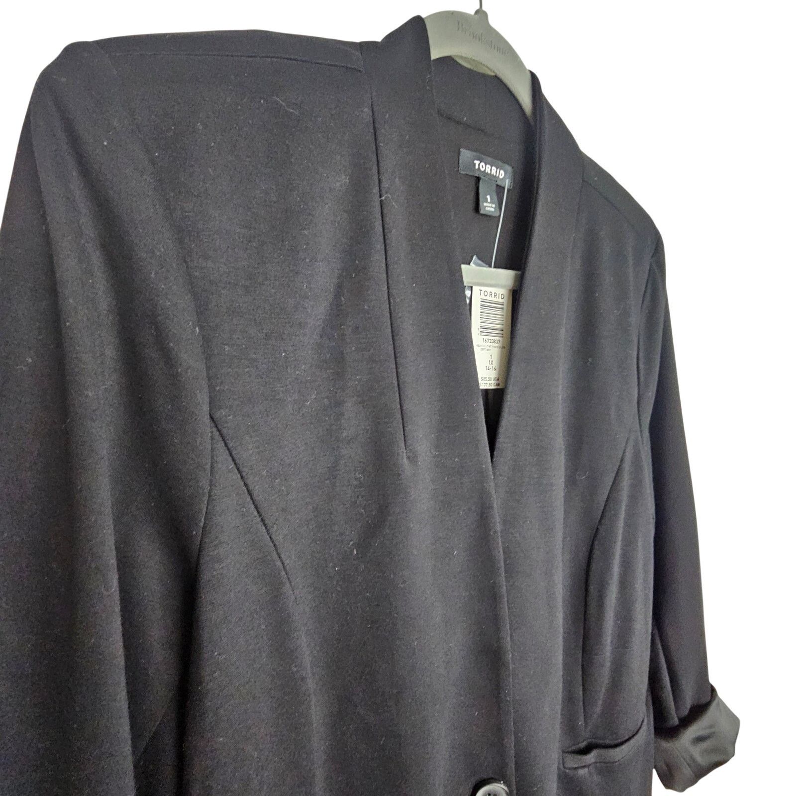 Torrid Torrid Womens Ponte Blazer Plus Size 1X Classic Career Corp Size XL / US 12-14 / IT 48-50 - 5 Thumbnail