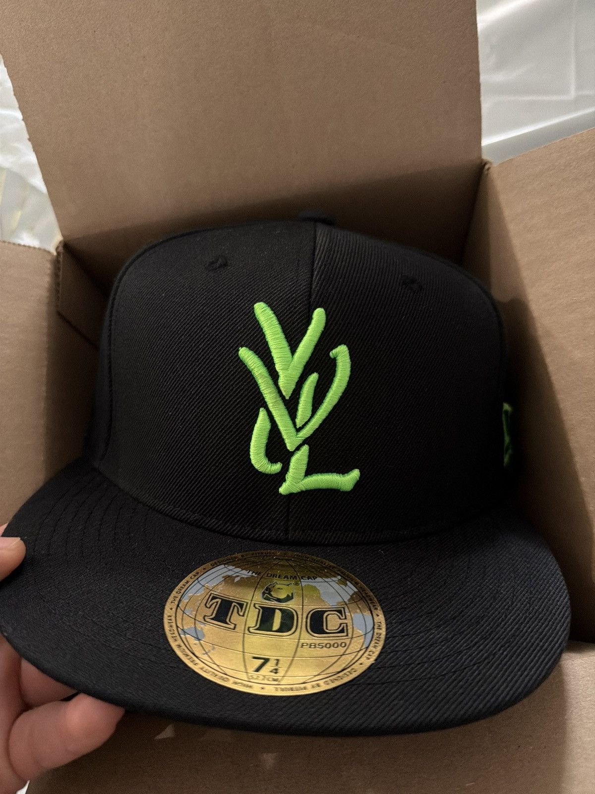 Opium Playboi Carti YVL fitted green on black size 7 1/4